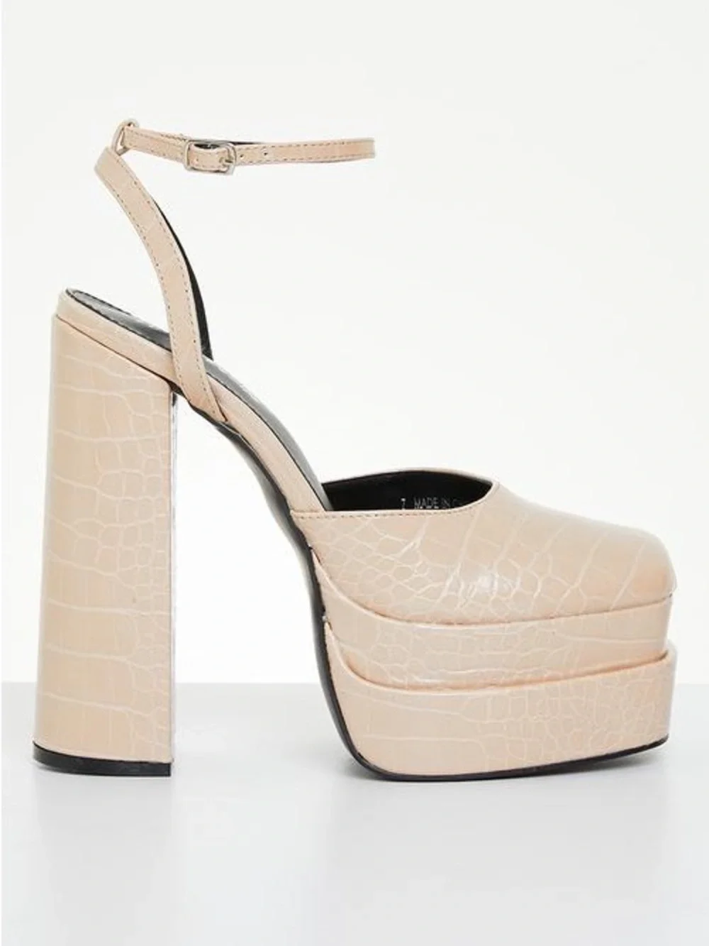 Never worn Moonchild closed toe statement platform heel - stone croc